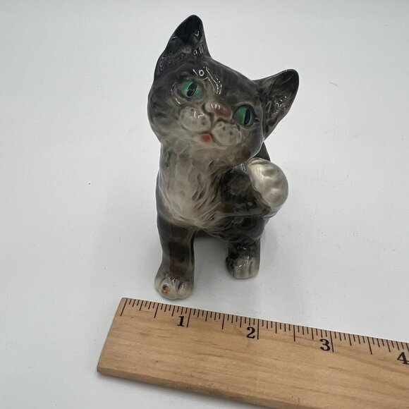 Goebel Vintage Porcelain Cat W. Germany Figurine Goebel Backstamp 1970s gray - Picture 12 of 13